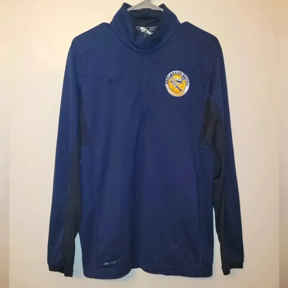 Nike Dri-Fit Long Sleeve Pull-Over Shirt. East Grand Rapids Lacrosse Embroidery